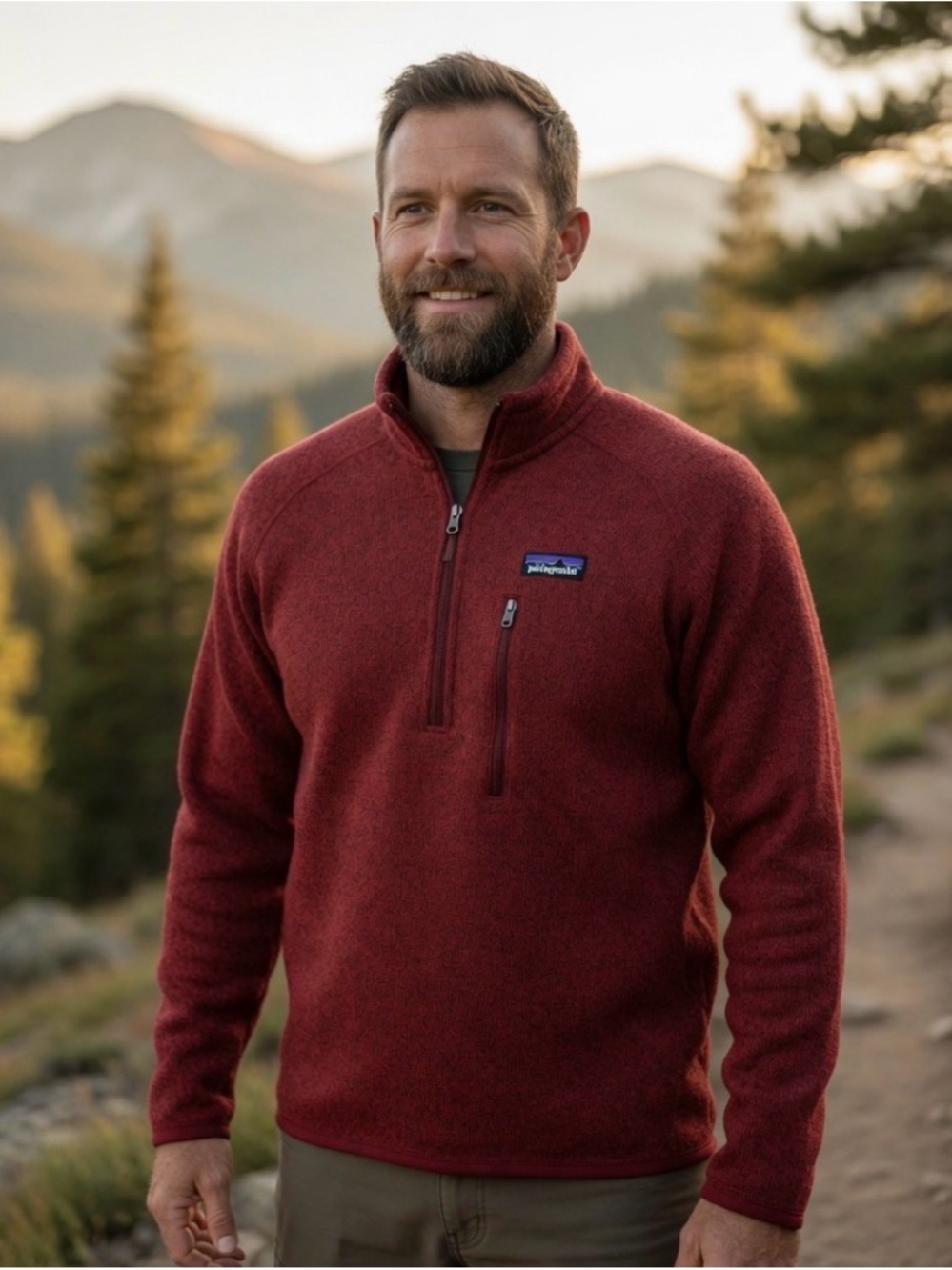 Patagonia Better Sweater Mens Medium Red 1/4 Zip Pullover Fleece
